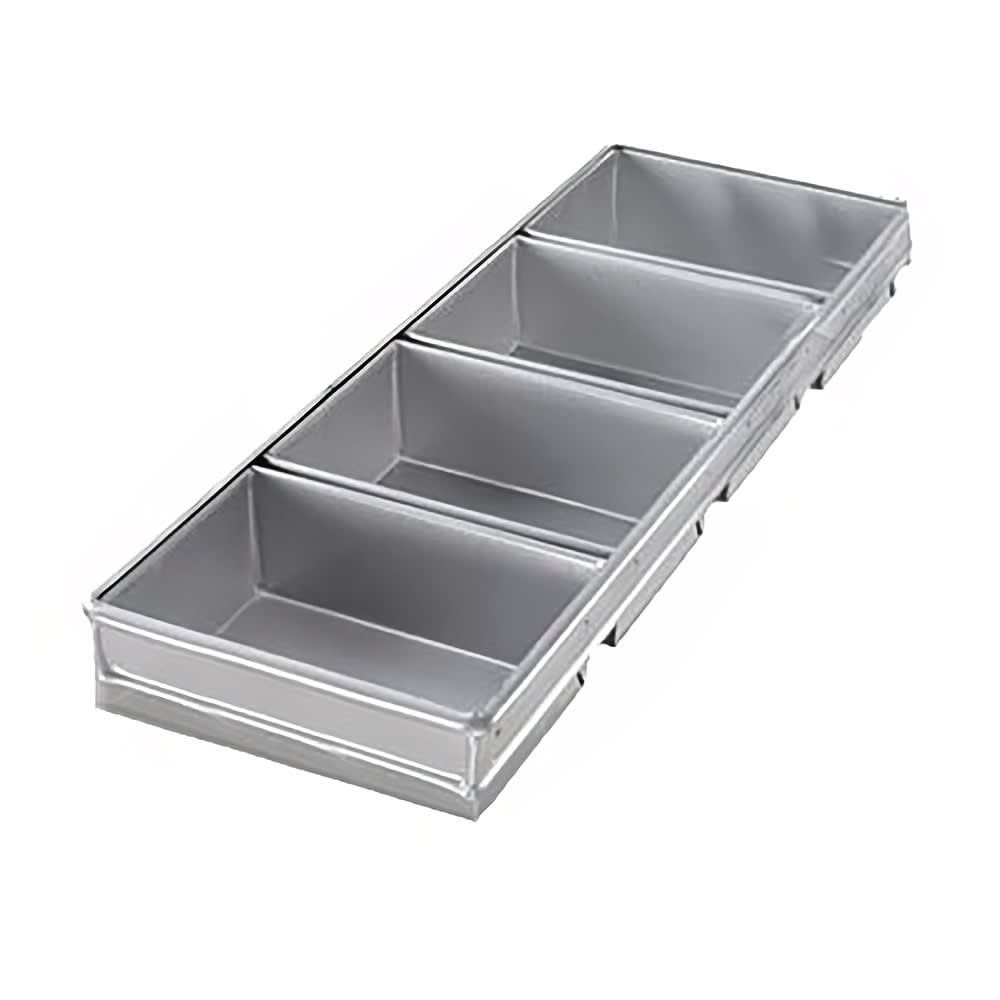 Chicago Metallic Bread Pan Set, Holds (4) 8 1/2" x 5 3/4" Pans, AMERICOAT Glazed 26 ga Aluminized Steel (44585)