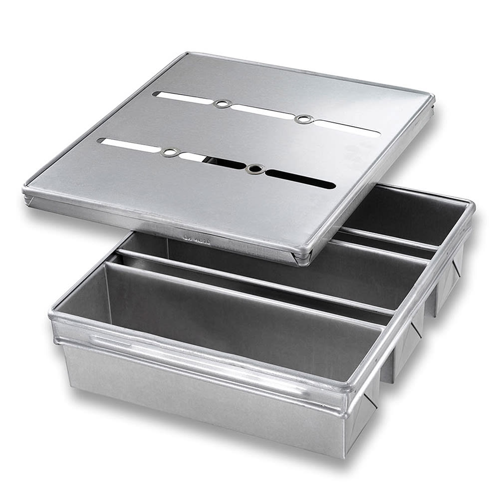 Chicago Metallic Pullman Pan Set, Holds (3) 13" x 4" Pans, AMERICOAT Glazed 26 ga. Aluminized Steel (44635)