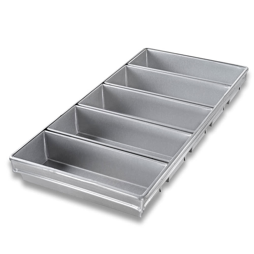 Chicago Metallic Bread Pan Set, Holds (5) 12 1/4" x 4 1/2" Pans, AMERICOAT Glazed 26 ga Aluminized Steel (44955)