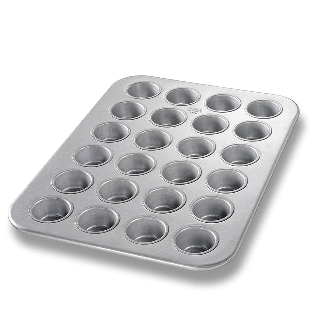 Chicago Metallic Mini Muffin Pan, Makes (24) 2 2/32" Muffins, AMERICOAT Glazed 26 ga Aluminized Steel (45245)