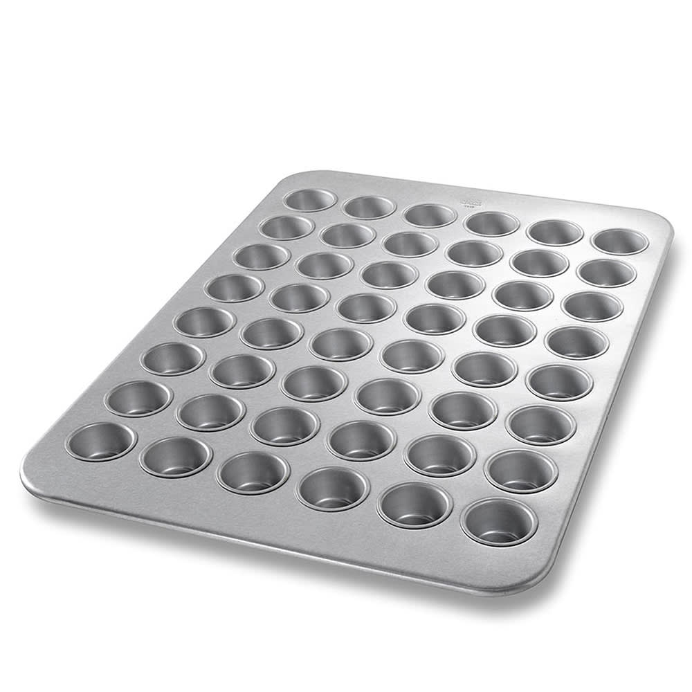 Chicago Metallic Mini Muffin Pan, Makes (48) 2 2/32" Muffins, AMERICOAT Glazed 26 ga Aluminized Steel (45255)