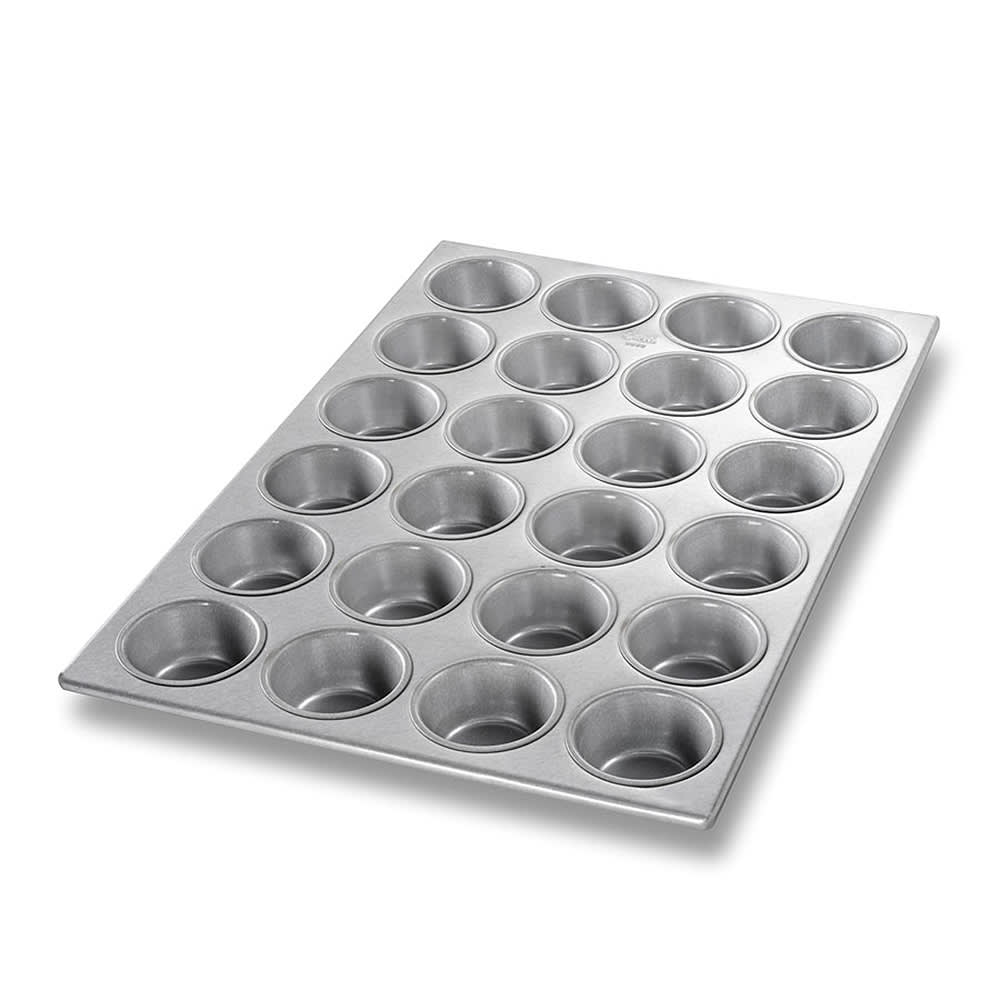 Chicago Metallic Cupcake/Muffin Pan, Makes (24) 2 3/4" Cakes, AMERICOAT Glazed Aluminized Steel (45525)