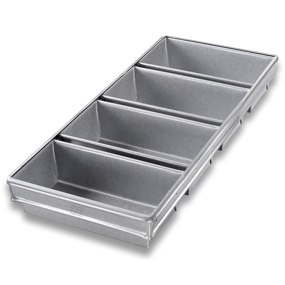 Chicago Metallic Bread Pan Set, Holds (4) 9" x 4 1/2" Pans, AMERICOAT Glazed 26 ga Aluminized Steel (45642)