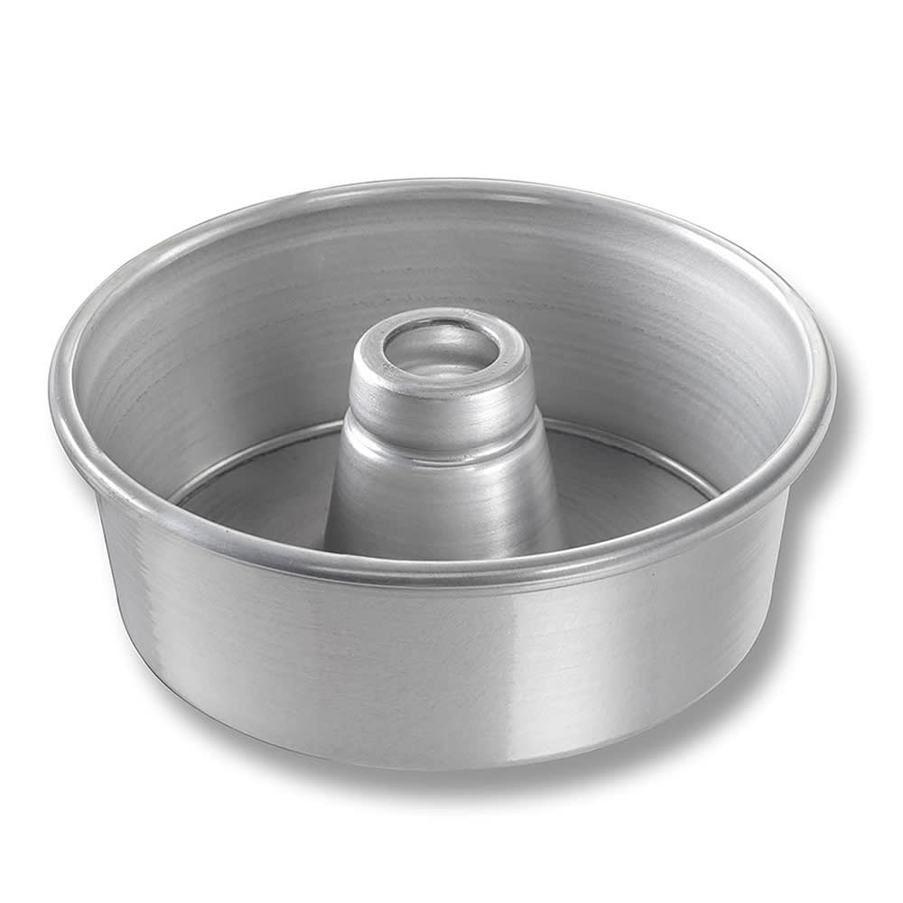 Chicago Metallic Angel Food/Tube Cake Pan, 7 1/2" dia, 2 3/4" Deep, Noncoated 15 ga Aluminum (46500)