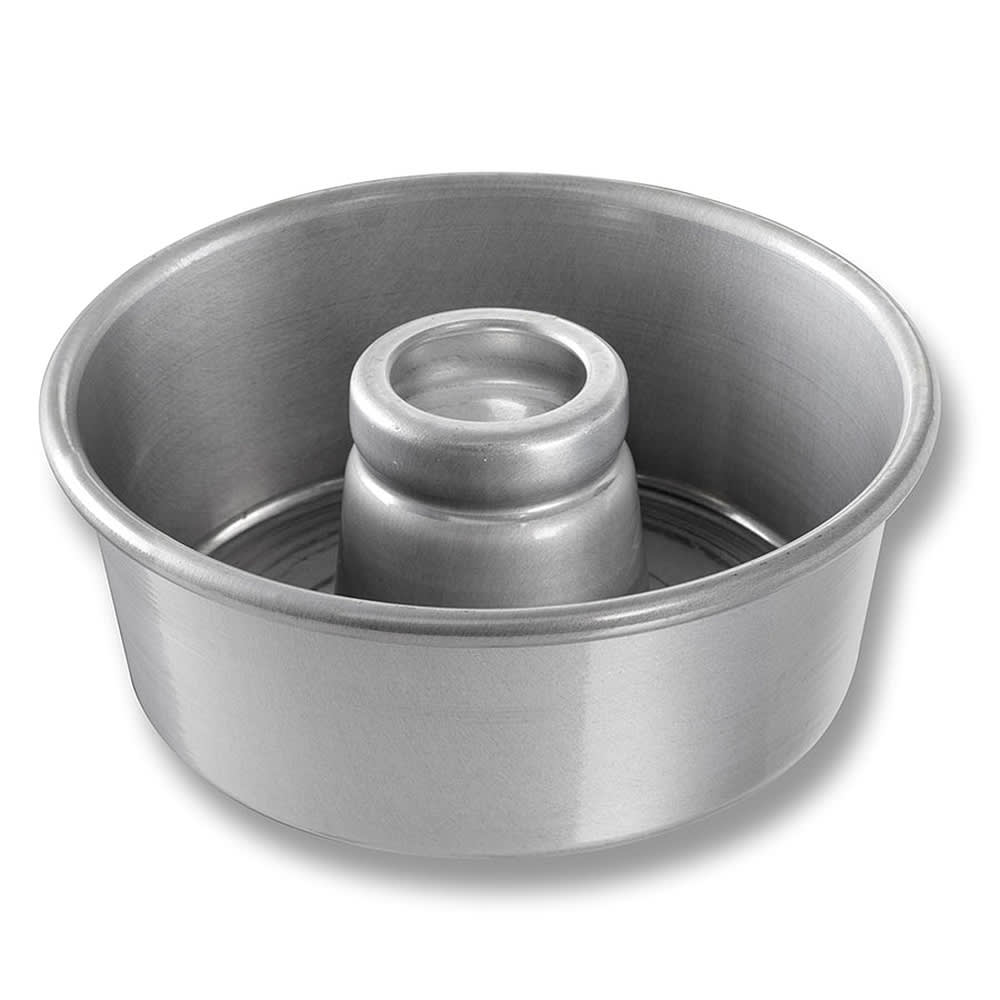 Chicago Metallic Angel Food/Tube Cake Pan, 7 1/2" dia, 3 2/32" Deep, Noncoated 15 ga Aluminum (46530)