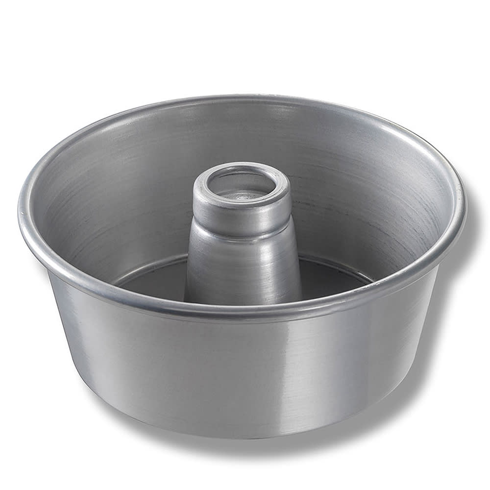 Chicago Metallic Angel Food/Tube Cake Pan, 9 1/4" dia, 4" Deep, Noncoated 15 ga Aluminum (46540)