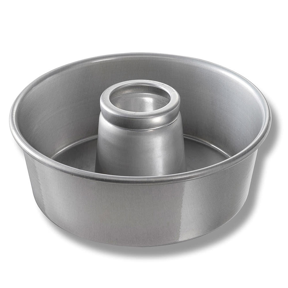 Chicago Metallic Angel Food/Tube Cake Pan, 10" dia, 3 3/4" Deep, Noncoated 15 ga Aluminum (46560)
