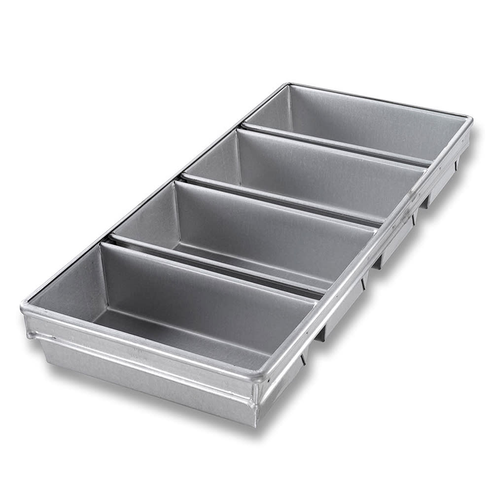 Chicago Metallic Bread Pan Set, Makes (4) 10" x 5" Loaves, AMERICOAT Glazed 26 ga. Aluminized Steel (49145)