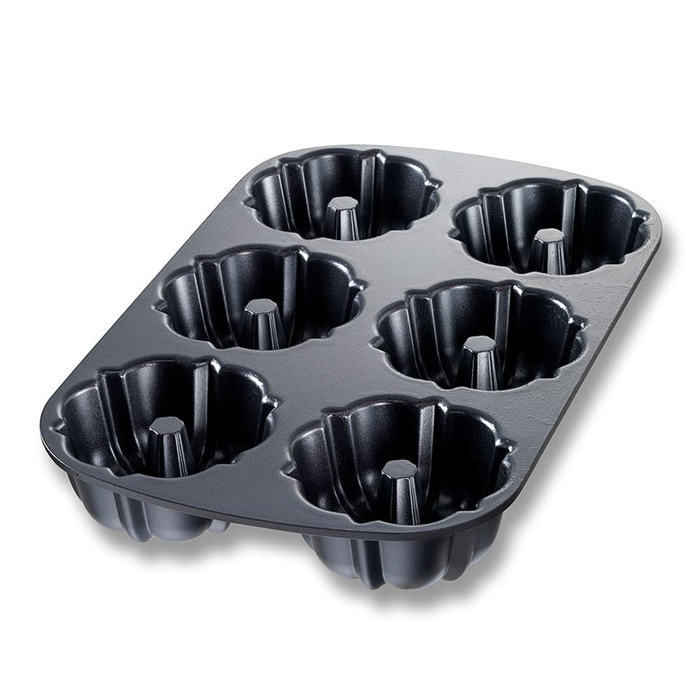 Chicago Metallic Bundt-lette Pan, Makes (6) 4" Cakes, Non-Stick, 10 ga. Cast Aluminum (50624)
