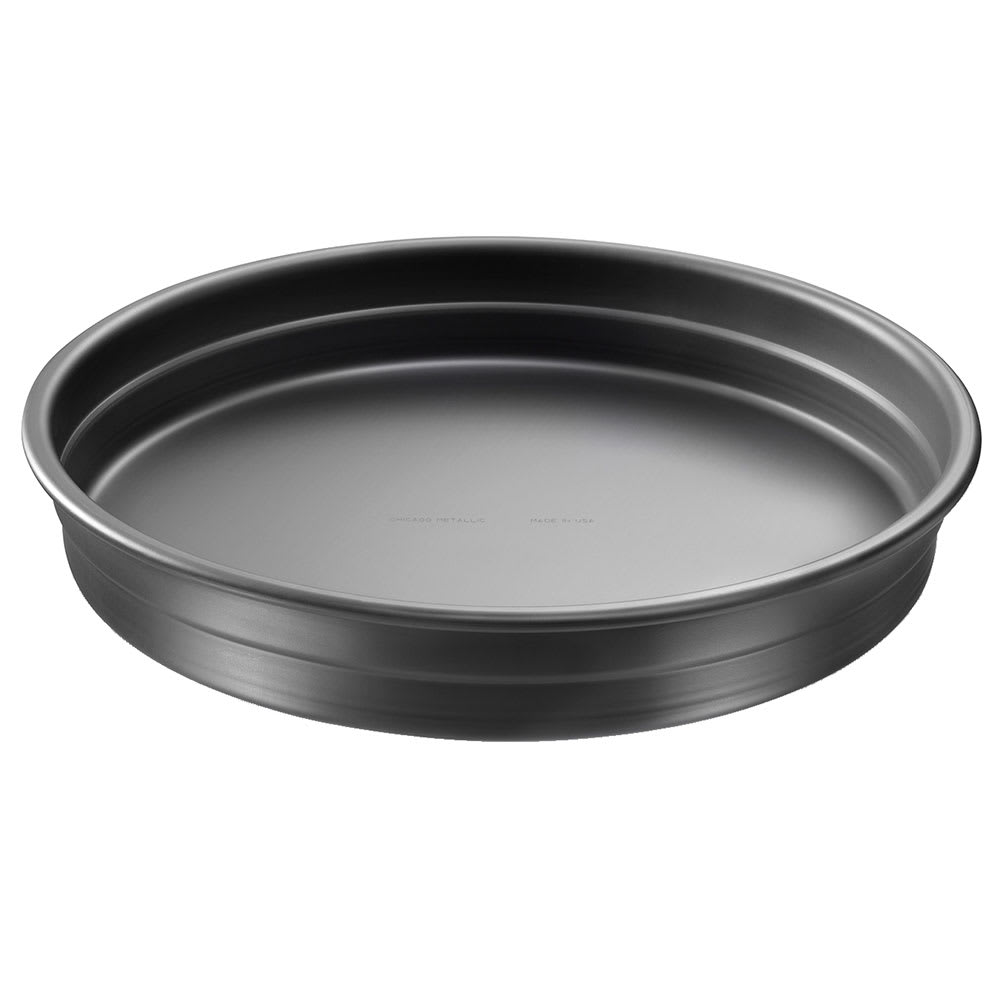 Chicago Metallic 12" Deep Dish Pizza Pan, BAKALON, 2" Deep, AMERICOAT Glazed 14 ga. Anodized Steel (75012)