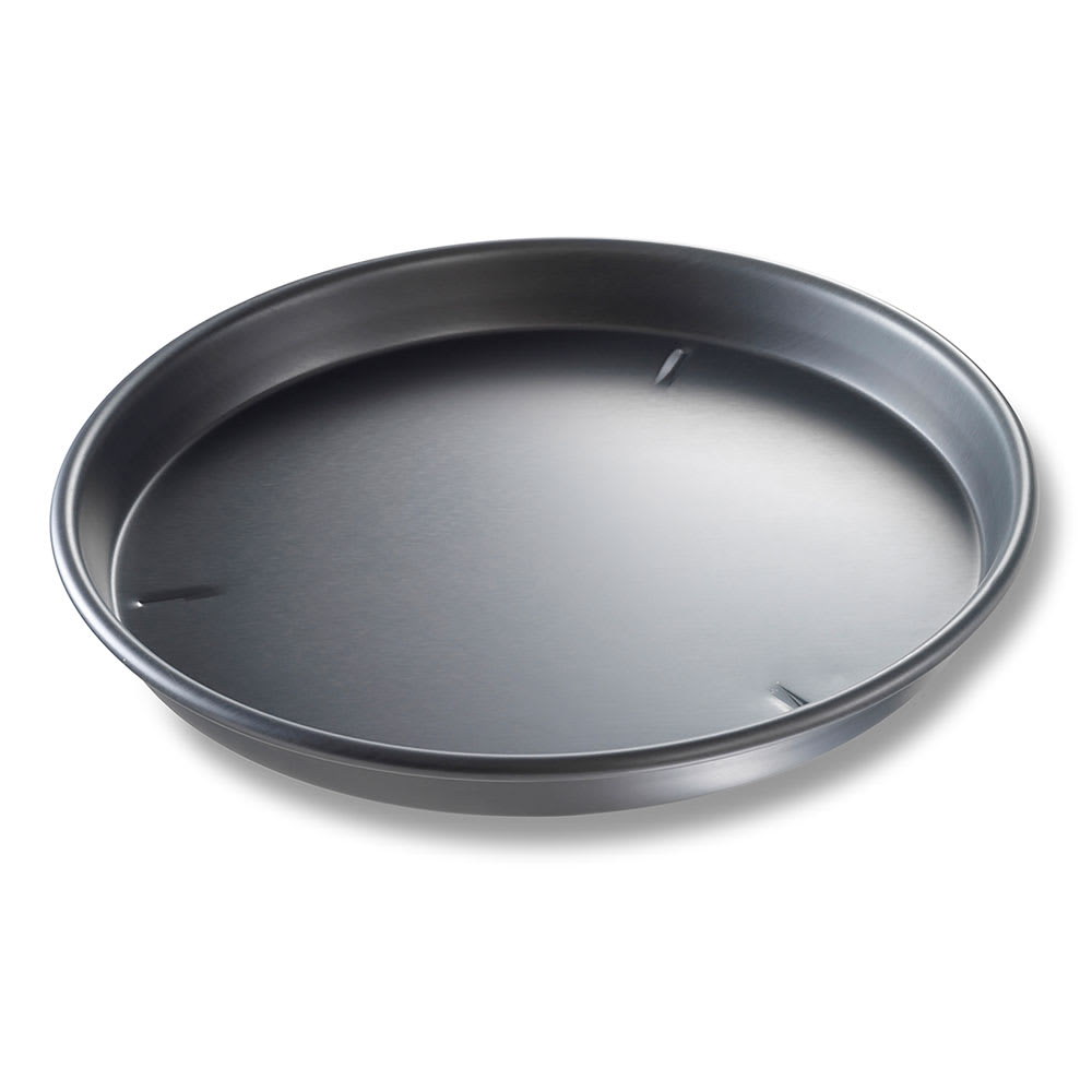 Chicago Metallic 14" Deep Dish Pizza Pan, BAKALON, 1 1/2" Deep, AMERICOAT Glazed 14 ga Anodized Aluminum (91145)