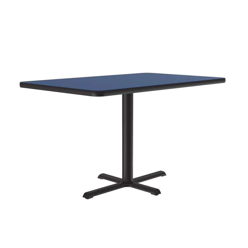 Correll Rectangular Dining Height Table w/ Blue Laminate Top - 42"W x 30"D, Cast Iron Base (BCT3042-37-09-09)