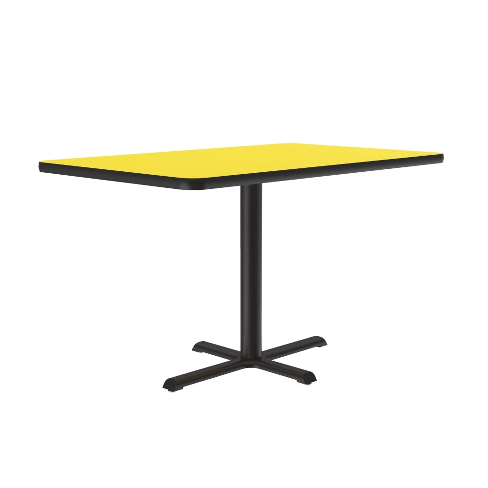 Correll Rectangular Dining Height Table w/ Yellow Laminate Top - 42"W x 30"D, Cast Iron Base (BCT3042-38-09-09)