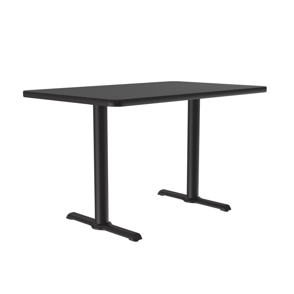Correll Rectangular Dining Height Table w/ Black Laminate Top - 48"W x 30"D, Cast Iron Base (BTT3048-07-09-09)