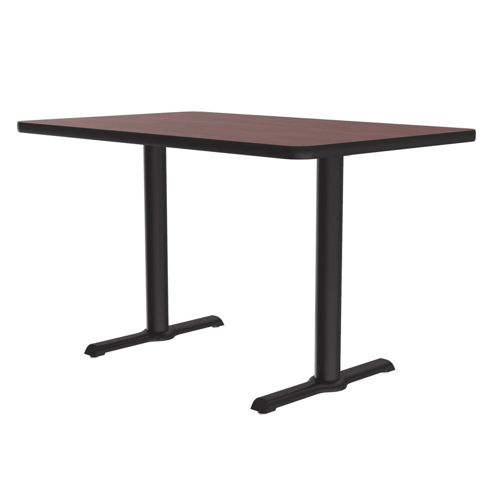 Correll Rectangular Dining Height Table w/ Mahogany Laminate Top - 48"W x 30'D, Cast Iron Base (BTT3048-20-09-09)
