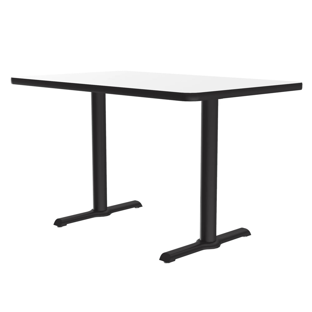 Correll Rectangular Dining Height Table w/ White Laminate Top - 48"W x 30'D, Cast Iron Base (BTT3048-36-09-09)