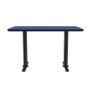 Correll Rectangular Dining Height Table w/ Blue Laminate Top - 48"W x 30"D, Cast Iron Base (BTT3048-37-09-09) thumbnail 2