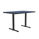 Correll Rectangular Dining Height Table w/ Blue Laminate Top - 48"W x 30"D, Cast Iron Base (BTT3048-37-09-09) thumbnail 3