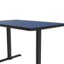 Correll Rectangular Dining Height Table w/ Blue Laminate Top - 48"W x 30"D, Cast Iron Base (BTT3048-37-09-09) thumbnail 4