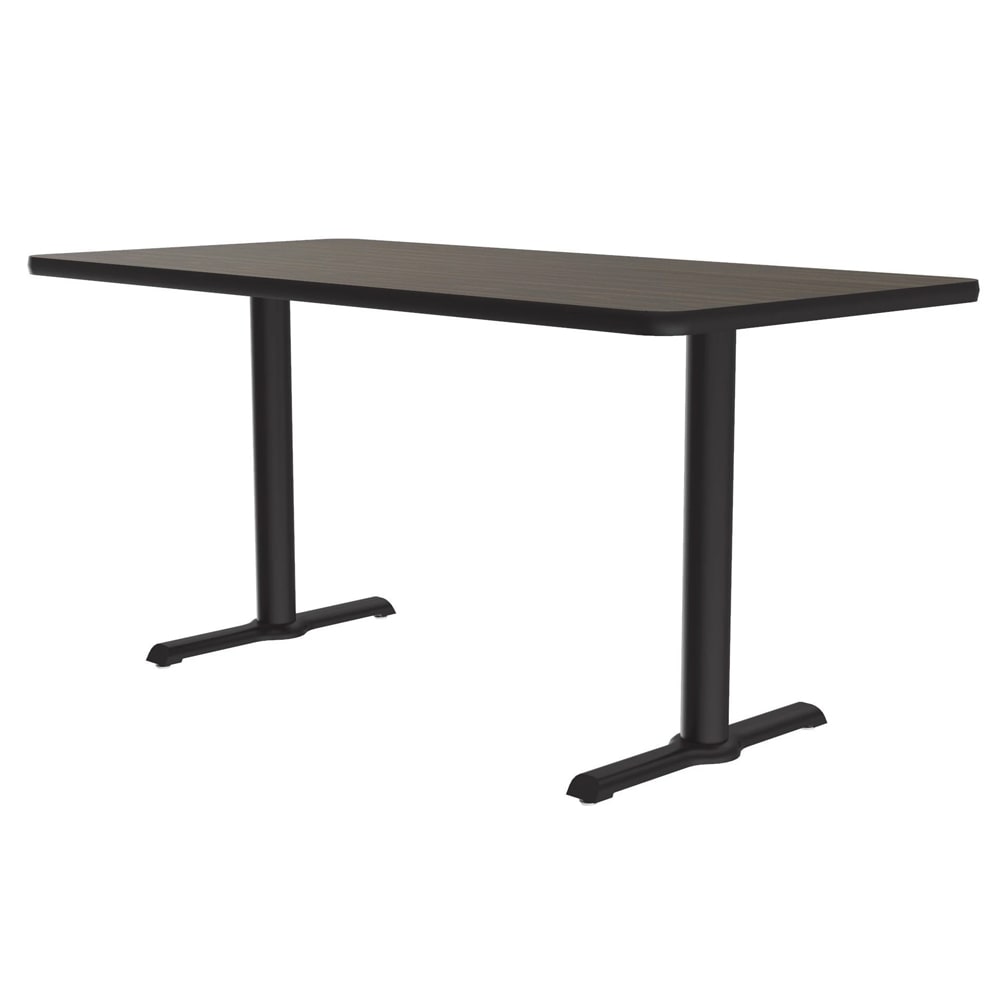 Correll Rectangular Dining Height Table w/ Walnut Laminate Top - 60"W x 30"D, Cast Iron Base (BTT3060-01-09-09)