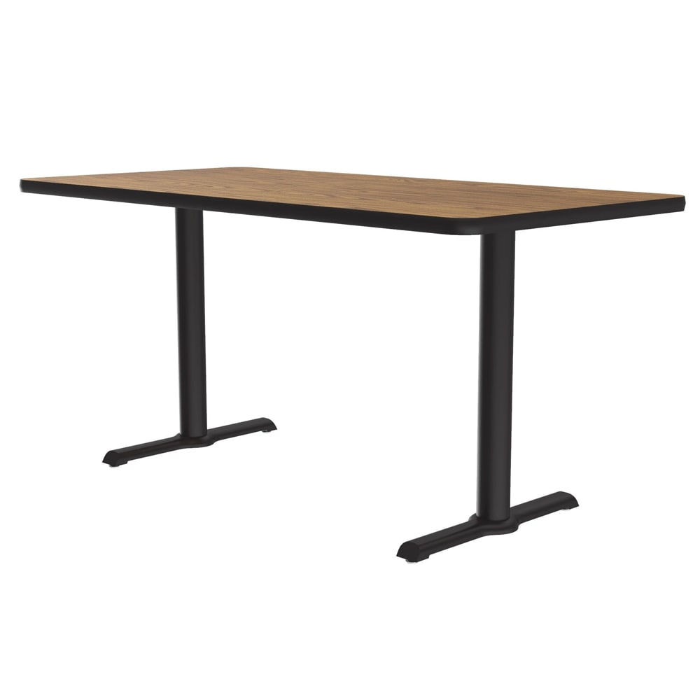 Correll Rectangular Dining Height Table w/ Oak Laminate Top - 60"W x 30"D, Cast Iron Base (BTT3060-06-09-09)