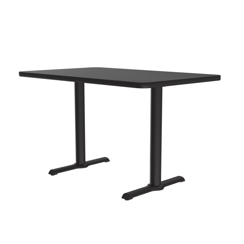 Correll Rectangular Dining Height Table w/ Black Laminate Top - 60"W x 30"D, Cast Iron Base (BTT3060-07-09-09)