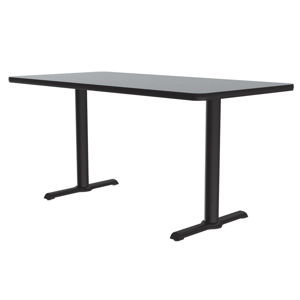 Correll Rectangular Dining Height Table w/ Gray Granite Laminate Top - 60"W x 30'D, Cast Iron Base (BTT3060-15-09-09)