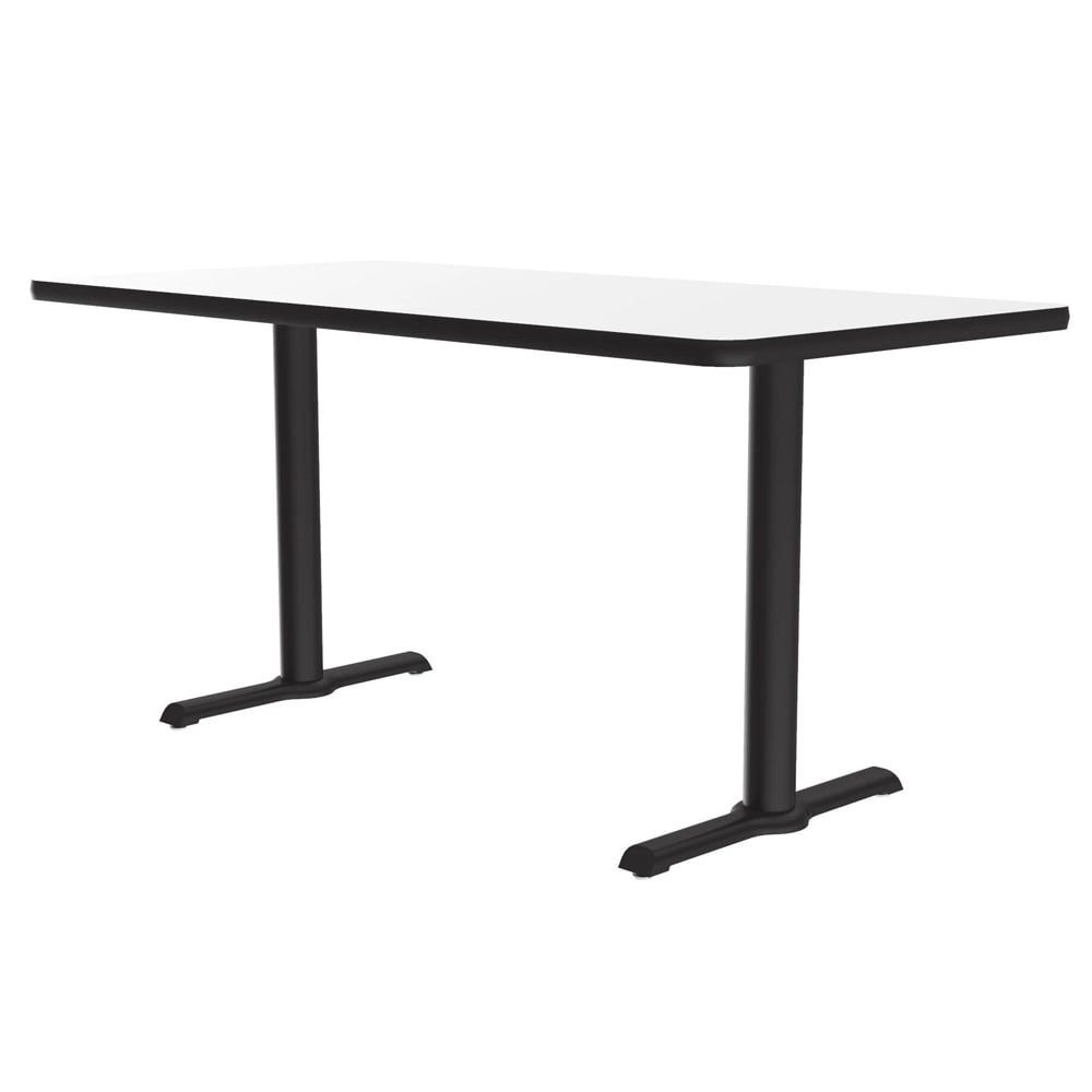 Correll Rectangular Dining Height Table w/ White Laminate Top - 30"W x 60"D, Cast Iron Base (BTT3060-36-09-09)