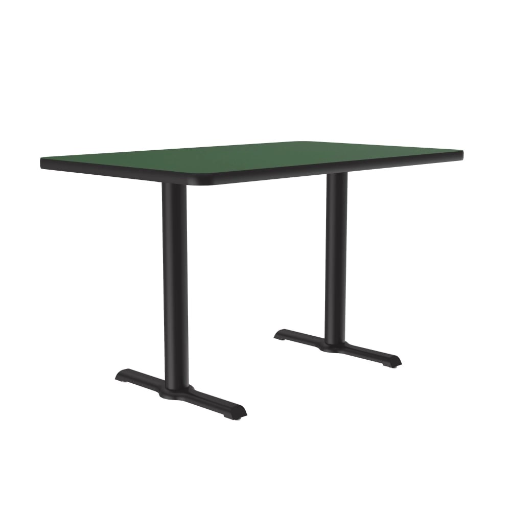 Correll Rectangular Dining Height Table w/ Green Laminate Top - 60"W x 30"D, Cast Iron Base (BTT3060-39-09-09)