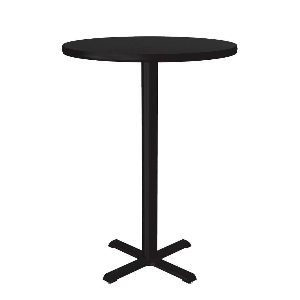 Correll 24" Round Bar Height Table - Black Laminate Top, Cast Iron Base (BXB24R-07-09-09)