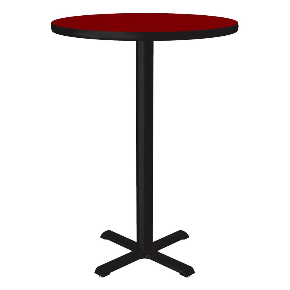 Correll 24" Round Bar Height Table - Cherry Laminate Top, Cast Iron Base (BXB24R-35-09-09)