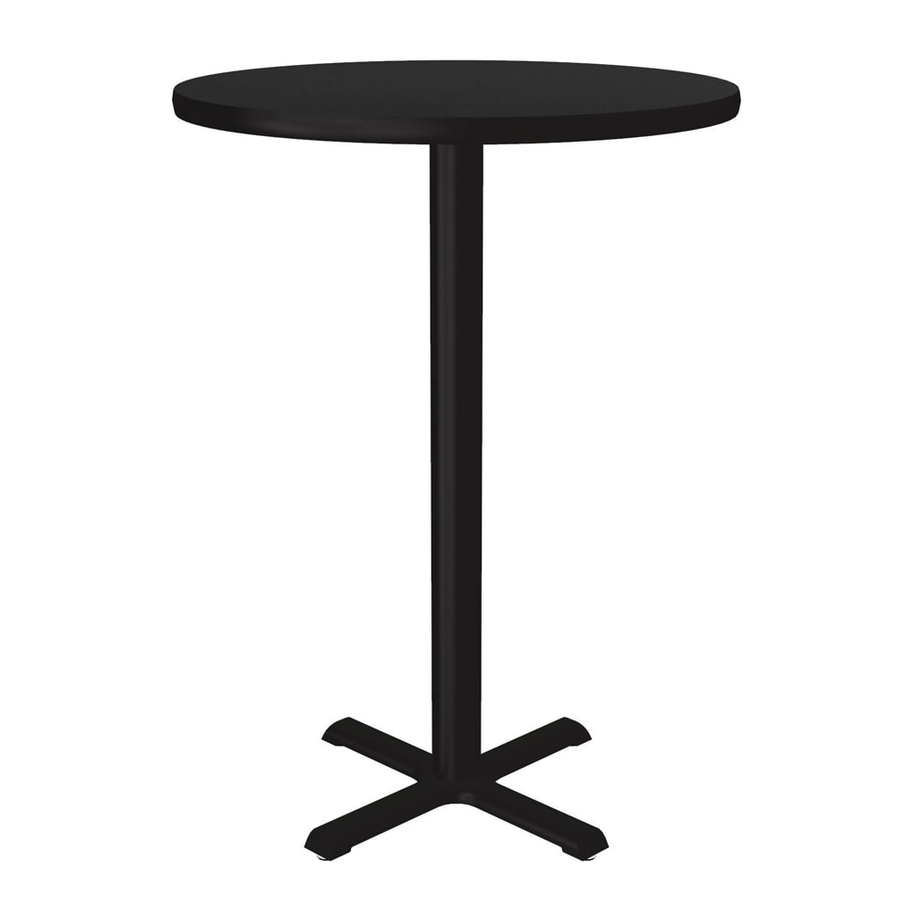 Correll 30" Round Bar Height Table - Black Granite Laminate Top, Cast Iron Base (BXB30R-07-09-09)