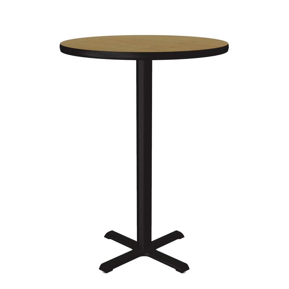 Correll 30" Round Bar Height Table - Fusion Maple Laminate Top, Cast Iron Base (BXB30R-16-09-09)