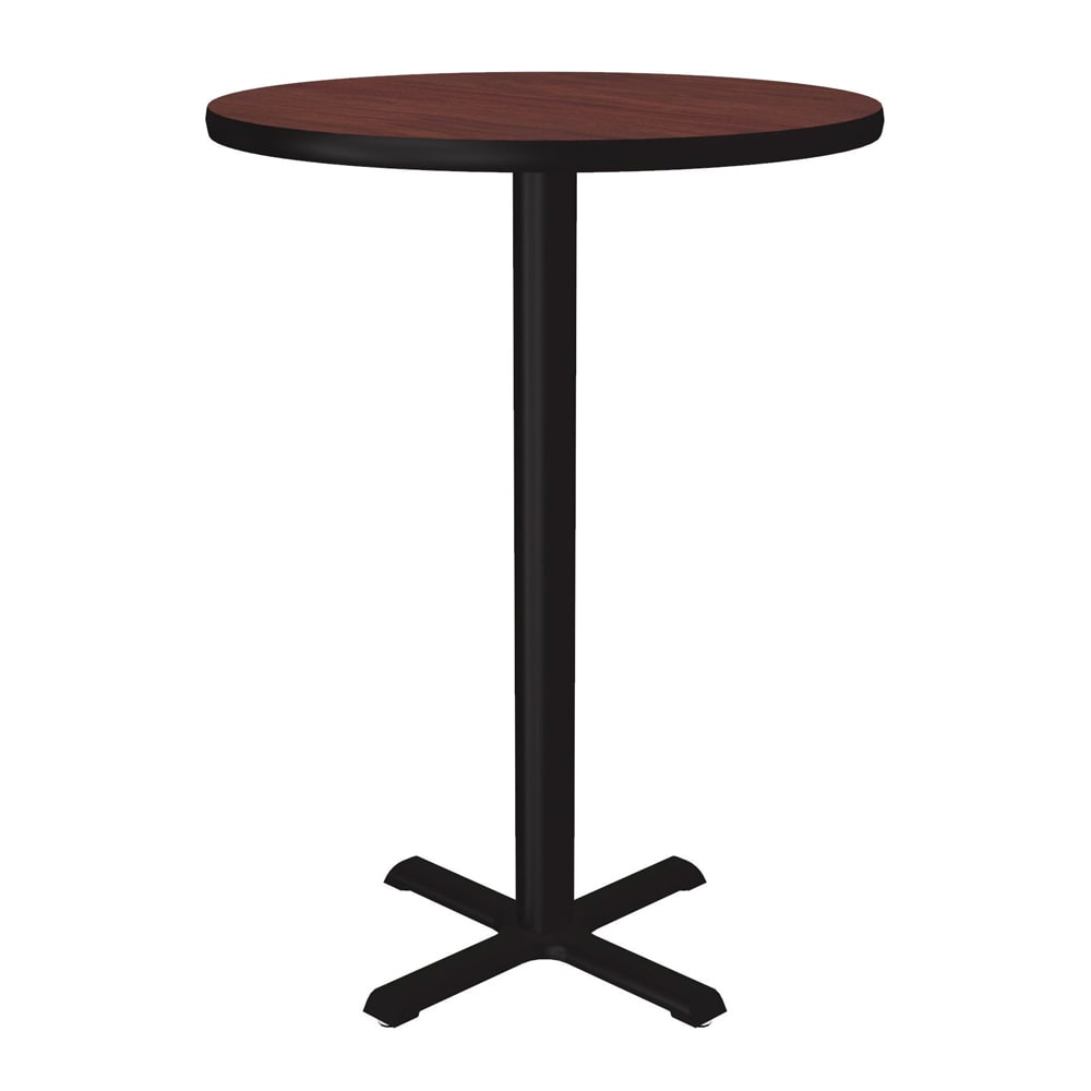 Correll 30" Round Bar Height Table - Mahogany Laminate Top, Cast Iron Base (BXB30R-20-09-09)
