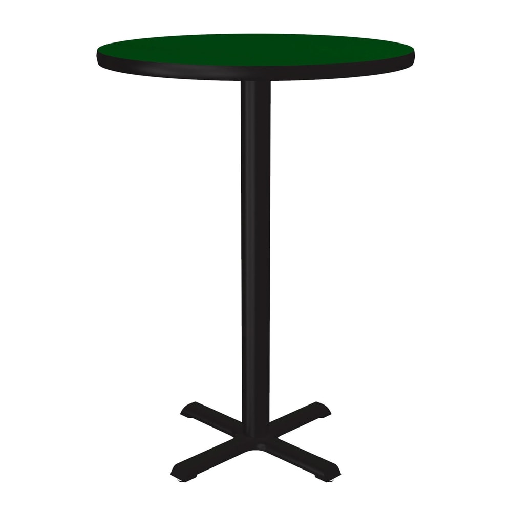 Correll 30" Round Bar Height Table - Green Laminate Top, Cast Iron Base (BXB30R-39-09-09)