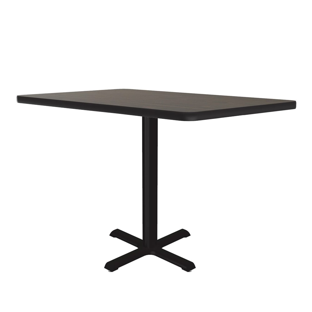 Correll 30" Square Bar Height Table - Walnut Laminate Top, Cast Iron Base (BXB30S-01-09-09)