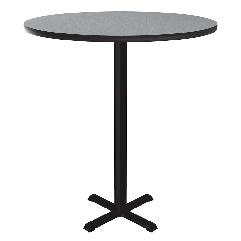 Correll 36" Round Bar Height Table - Gray Granite Laminate Top, Cast Iron Base (BXB36R-15-09-09)