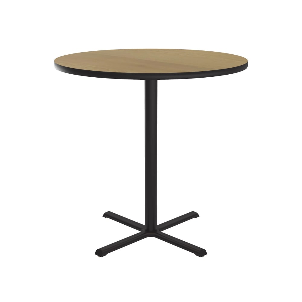 Correll 48" Round Bar Height Table - Fusion Maple Laminate Top, Cast Iron Base (BXB48R-16-09-09)