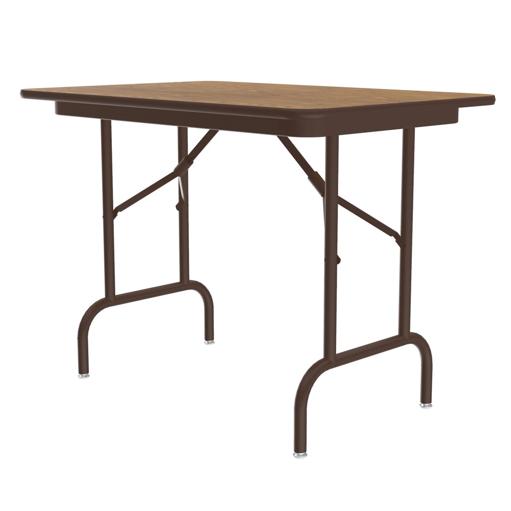 Correll 36" Rectangular Folding Table w/ Medium Oak Melamine Top, 26 1/2"H (CF2436MK-06)