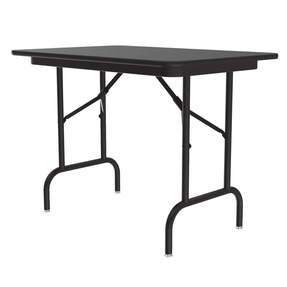 Correll 48" Rectangular Folding Table w/ Black Granite Melamine Top, 26 1/2"H (CF2448MK-07)