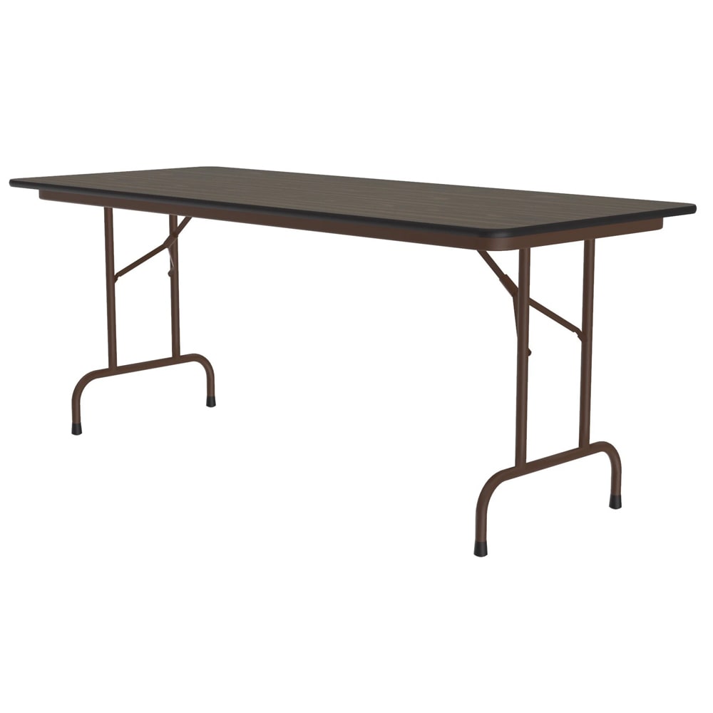 Correll 96" Rectangular Folding Table w/ Walnut Melamine Top, 29"H (CF2496M-01)