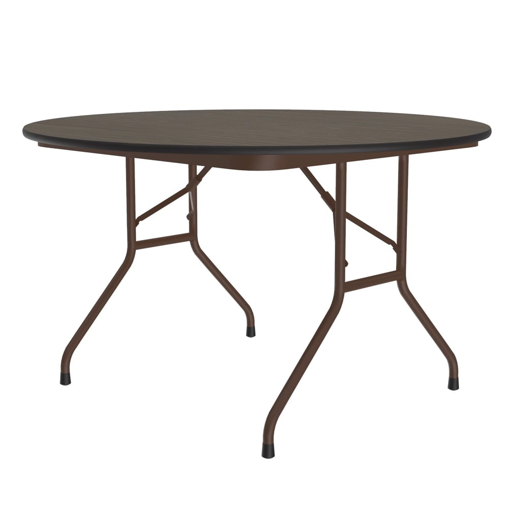 Correll 48" Round Folding Table w/ Walnut Top, 29"H (CF48PX-01)