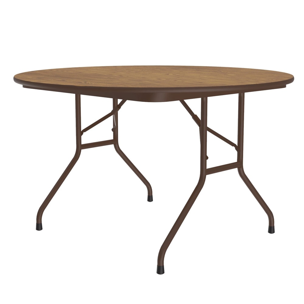 Correll 48" Round Folding Table w/ Medium Oak Top, 29"H (CF48PX-06)