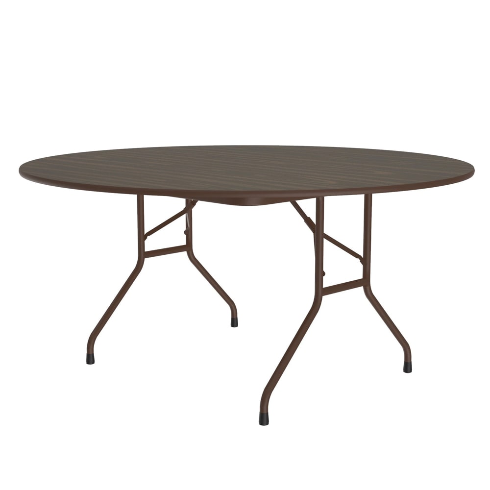 Correll 60" Round Folding Table w/ Walnut Top, 29"H (CF60PX-01)