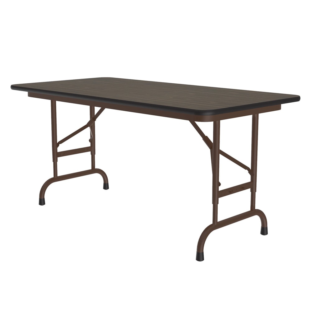 Correll 48" Rectangular Folding Table w/ Walnut Melamine Top, 32"H (CFA2448M-01)