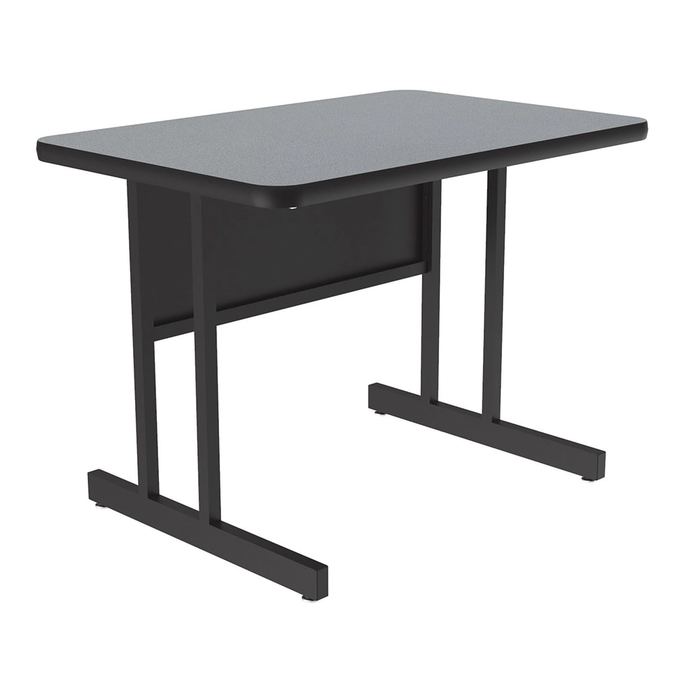 Correll Rectangular Desk Height Work Station, 36"W x 24"D - Gray Granite/Black T-Mold (CS2436-15-09-09)