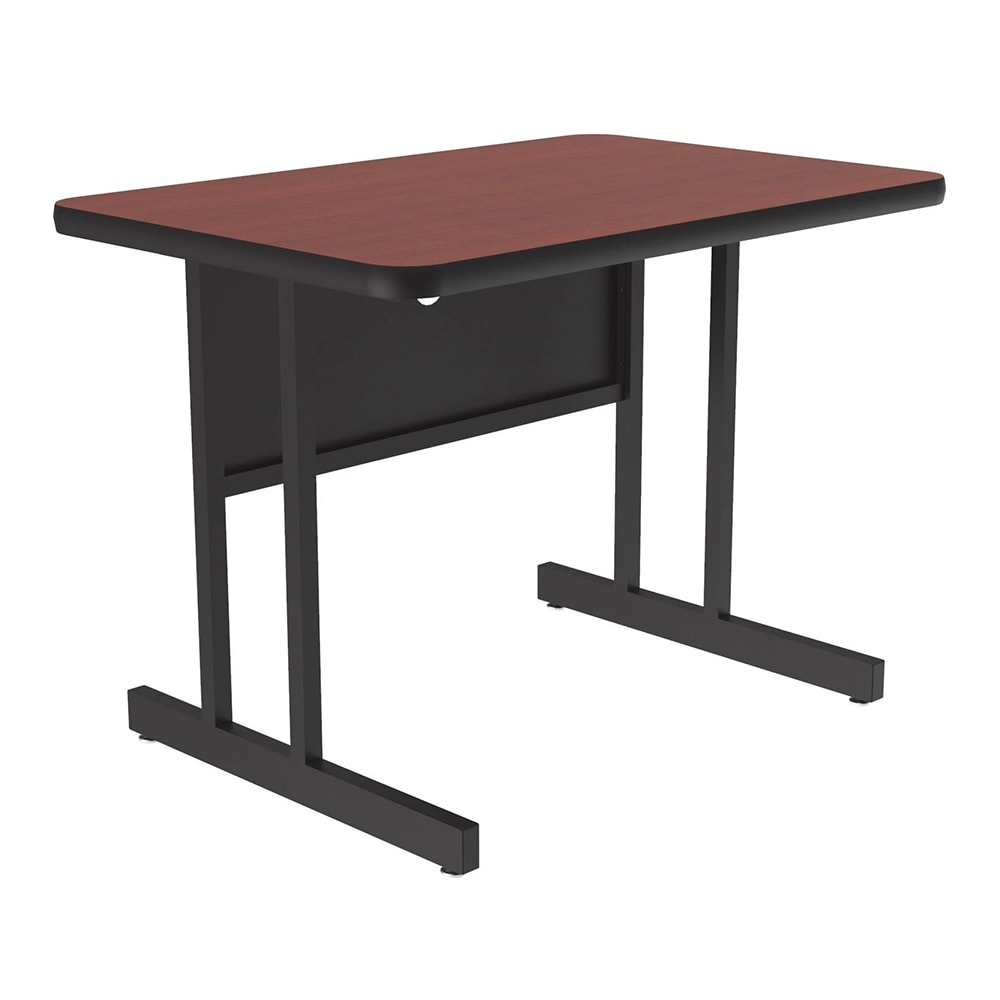 Correll Rectangular Desk Height Work Station, 36"W x 24"D - Cherry/Black T-Mold (CS2436-21-09-09)