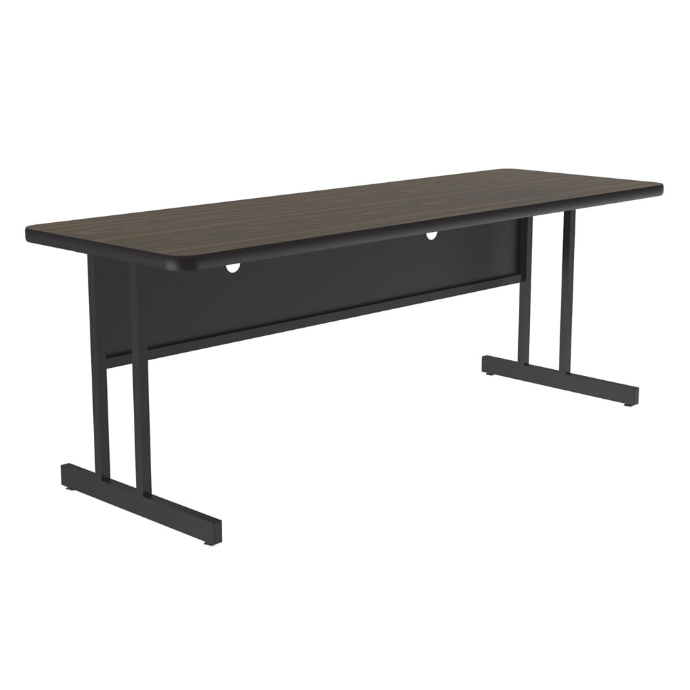 Correll Rectangular Desk Height Work Station, 60"W x 24"D - Walnut/Black T-Mold (CS2460-01-09-09)