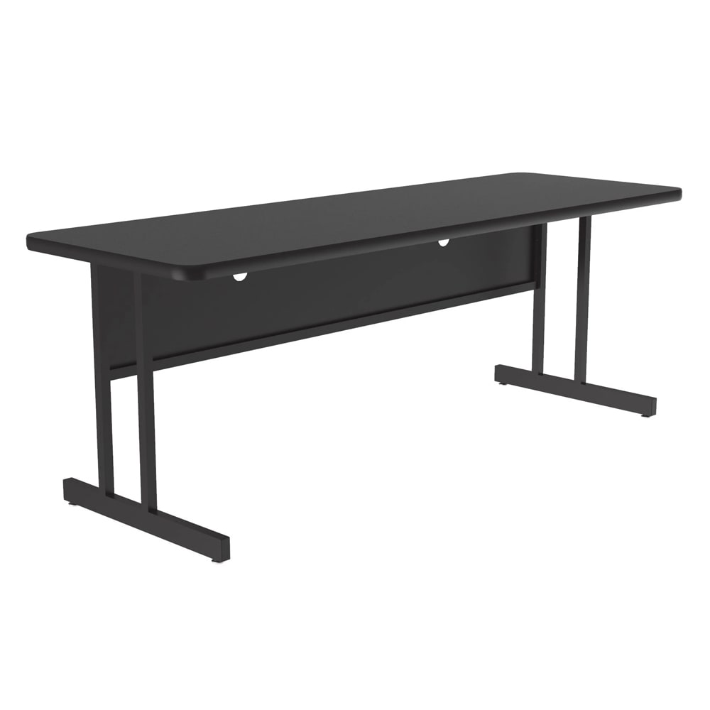 Correll Rectangular Desk Height Work Station, 60"W x 24"D - Black Granite/Black T-Mold (CS2460-07-09-09)