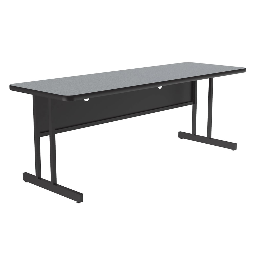 Correll Rectangular Desk Height Work Station, 60"W x 24"D - Gray Granite/Black T-Mold (CS2460-15-09-09)